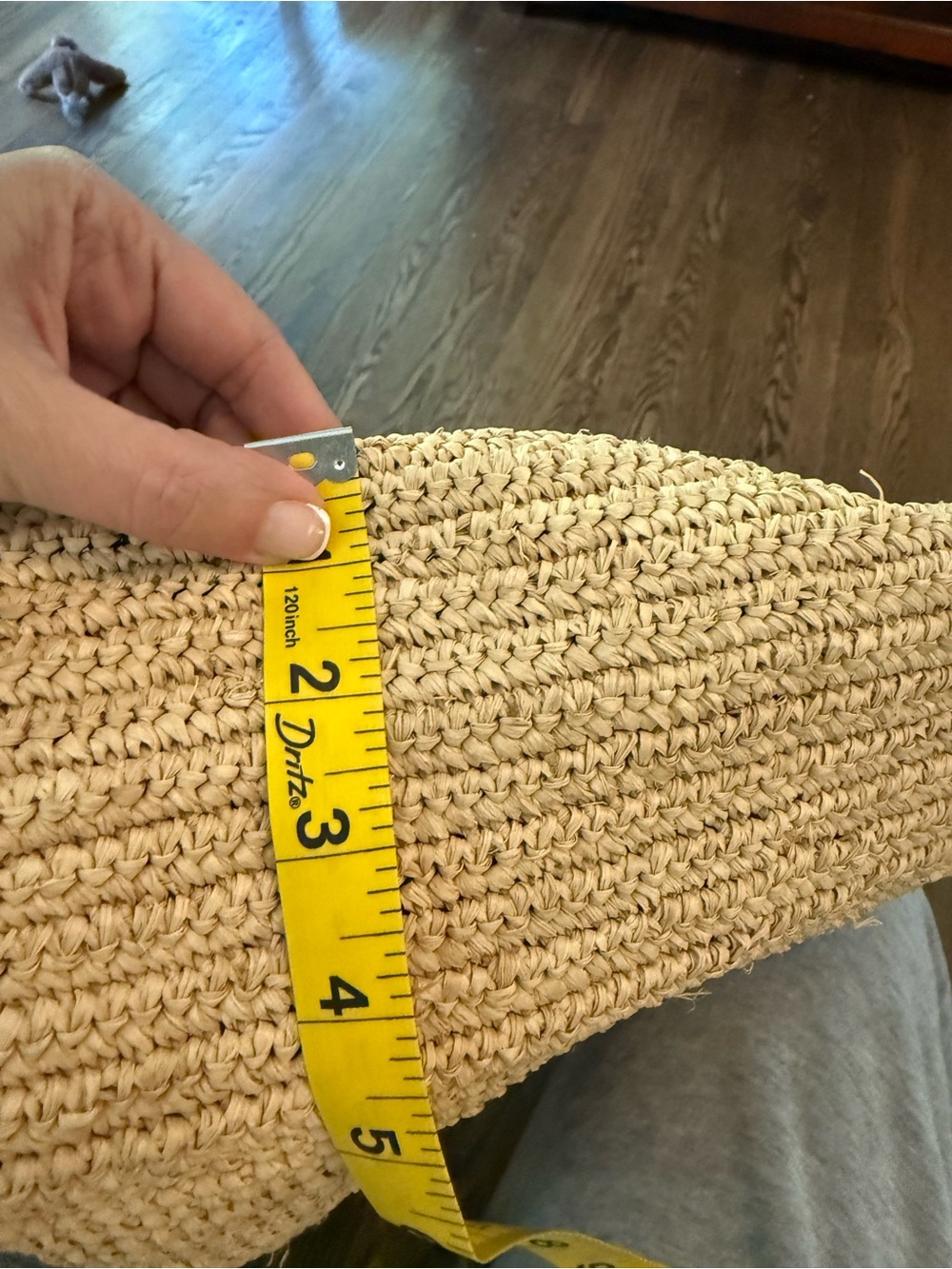 Velvet by Graham and Spencer Woven Straw Tote Bag with Multicolor Stripe Ez Fix - Picture 10 of 11